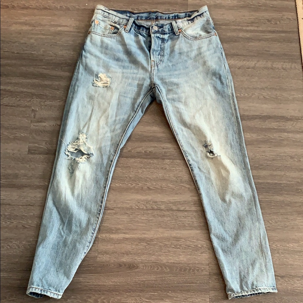 Levi’s distressed low rise jeans